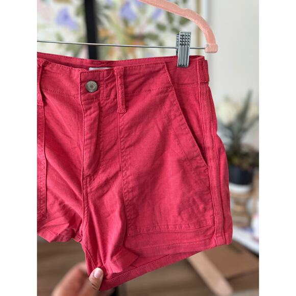 Pistola Mid Rise Stretch Utility Pockets Shorts Preppy Dark Coral Womens Size 26 - Picture 5 of 8